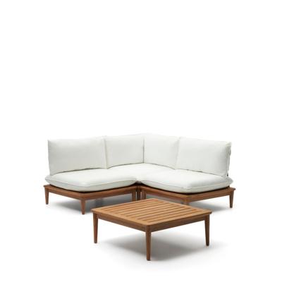 Kave Home Modulaire Loungeset 'Portitxol' Teakhout, Met 1 hoekfauteuil, 2 fauteuils en salontafel