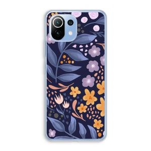 Flowers with blue leaves: Xiaomi Mi 11 Lite Transparant Hoesje