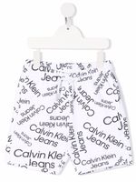 Calvin Klein Kids short à logo imprimé - Blanc