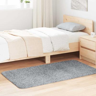 Hoogpolig vloerkleed NAVARRA 80x150 cm polyester zilvergrijs
