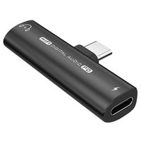 USB-C / 3.5mm Audio Adapter met Power Delivery 27W - Zwart - thumbnail