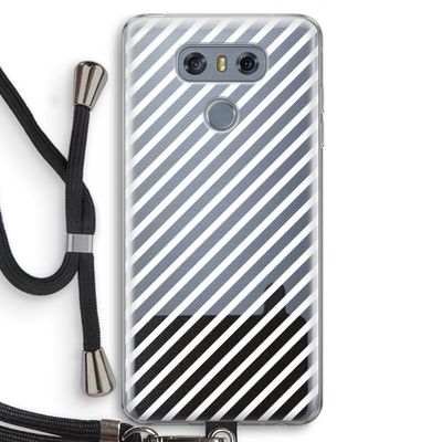 Strepen zwart-wit: LG G6 Transparant Hoesje met koord
