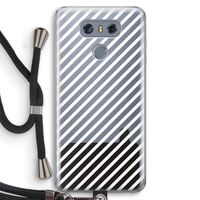 Strepen zwart-wit: LG G6 Transparant Hoesje met koord