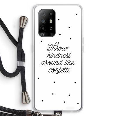 Confetti: Oppo A95 5G Transparant Hoesje met koord