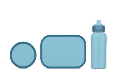 3-delige Mepal lunchset campus cool blue lunchbox + fruitbox + drinkfles pop-up