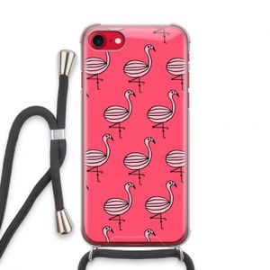 Flamingo: iPhone SE 2020 Transparant Hoesje met koord