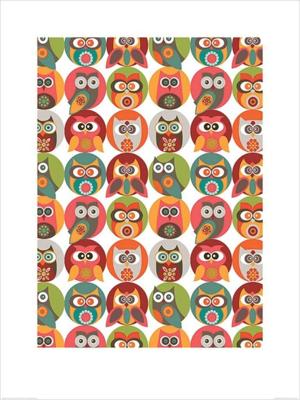 Kunstdruk Valentina Ramos - Owls Family 60x80cm