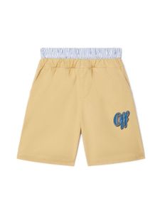 Off-White Kids short en coton fleuri à logo imprimé - Tons neutres