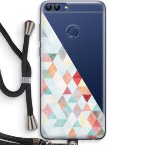 Gekleurde driehoekjes pastel: Huawei P Smart (2018) Transparant Hoesje met koord