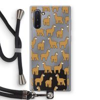 Alpacas: Samsung Galaxy Note 10 Transparant Hoesje met koord