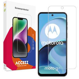 Accezz Gehard Glas Screenprotector voor de Motorola Moto G14 Smartphone screenprotector Transparant