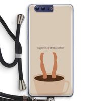 Aggressively drinks coffee: Honor 9 Transparant Hoesje met koord
