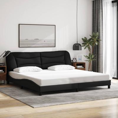 Bedframe zonder matras "Hvar" stof zwart 200x200 cm
