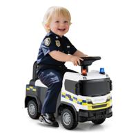 2 in 1 Loopauto Politiewagen met Stuur & Opbergruimte Loopauto Duwauto Wit