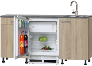 kitchenette 180cm met koelkast en stelpoten RAI-8181