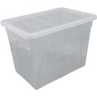 Whitefurze Spacemaster opbergdoos 64 liter, pak van 3 stuks, transparant