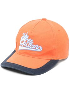 John Galliano Pre-Owned casquette en cotton à logo imprimé (années 2000) - Orange