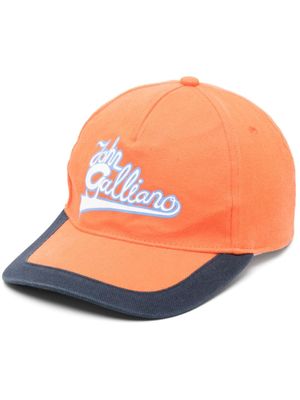 John Galliano Pre-Owned casquette en cotton à logo imprimé (années 2000) - Orange