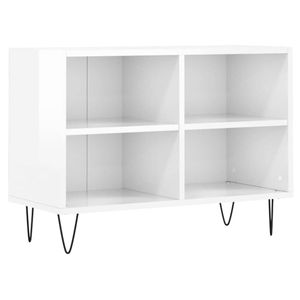 The Living Store Tv-meubel - - Tv-kast met opbergruimte - Afmeting- 69.5 x 30 x 50 cm - Kleur- Hoogglans wit - Ken-