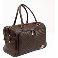Isoki verzorgingstas double zip satchel Diagonal Quilted Chocolate