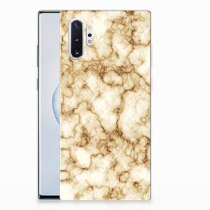 Samsung Galaxy Note 10 Plus TPU Siliconen Hoesje Marmer Goud