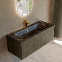 Badmeubel Mondiaz Kurve-Dlux | 110 cm cm | Meubelkleur Shadow | Wastafelkleur Lava | Solid surface | Wasbak midden spoelbak | 1 kraangat