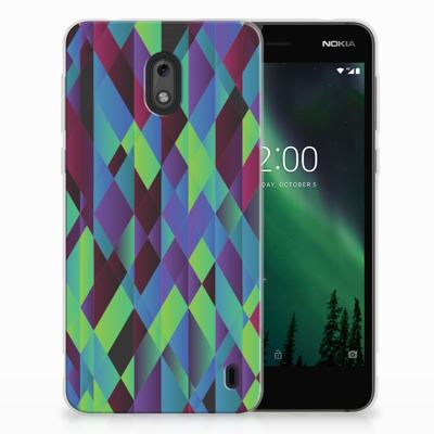 Nokia 2 | TPU Hoesje | Abstract Green Blue