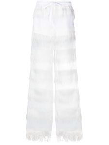 Genny pantalon à franges - Blanc