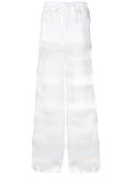 Genny pantalon à franges - Blanc