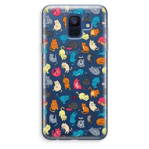 Kleurrijke katten: Samsung Galaxy A6 (2018) Transparant Hoesje