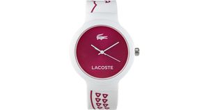 Lacoste horlogeband 2020093 / LC-46-4-47-2576 Rubber Wit 24mm + wit stiksel