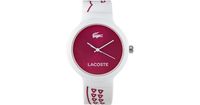 Lacoste horlogeband 2020093 / LC-46-4-47-2576 Rubber Wit 24mm + wit stiksel