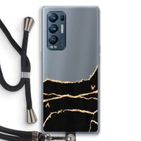 Gouden marmer: Oppo Find X3 Neo Transparant Hoesje met koord