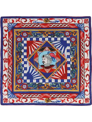 Dolce & Gabbana foulard en serge à imprimé Carretto - Bleu