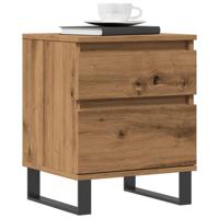 Nachtkastjes 2 st 40x35x50cm bewerkt hout artisanaal eikenkleur