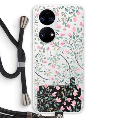 Sierlijke bloemen: Huawei P50 Transparant Hoesje met koord