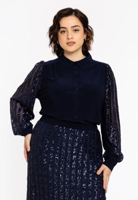 Yoek Blouse ONDA | Blauw | Maat 46/48