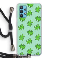 Groene blaadjes: Samsung Galaxy A32 4G Transparant Hoesje met koord