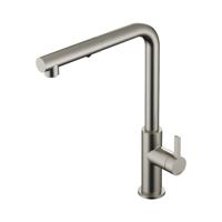 Keukenmengkraan Hotbath Ace met draaibare uitloop en uittrekbare duo-spray handdouche Geborsteld Nikkel