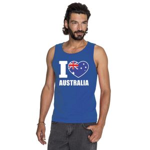 Blauw I love Australie fan singlet shirt/ tanktop heren 2XL  -