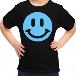 Verkleed T-shirt voor meisjes - Smile Emoticon - zwart - carnaval - feestkleding voor kinderen