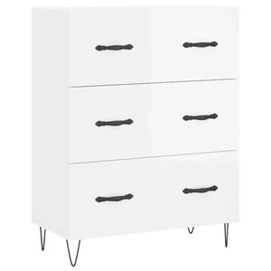 The Living Store Dressoir Buffetkast - 69.5 x 34 x 90 cm - Hoogglans wit