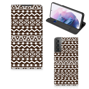 Samsung Galaxy S21 Plus Hoesje met Magneet Aztec Brown