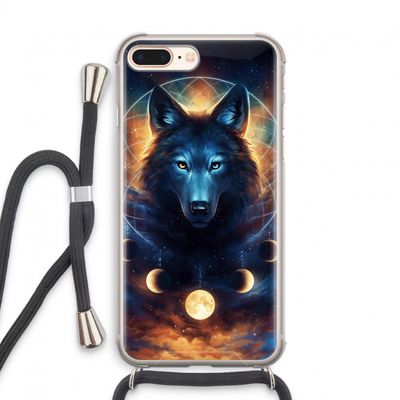 Wolf Dreamcatcher: iPhone 8 Plus Transparant Hoesje met koord