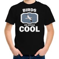 T-shirt birds are serious cool zwart kinderen - vogels/ jan van gent vogel shirt XL (158-164)  -