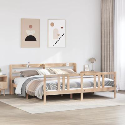Bedframe met hoofdbord massief grenenhout 180x200 cm