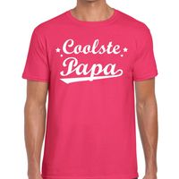 Coolste papa fun t-shirt roze voor heren 2XL  - - thumbnail