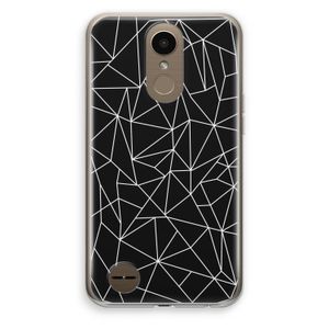 Geometrische lijnen wit: LG K10 (2017) Transparant Hoesje