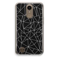 Geometrische lijnen wit: LG K10 (2017) Transparant Hoesje
