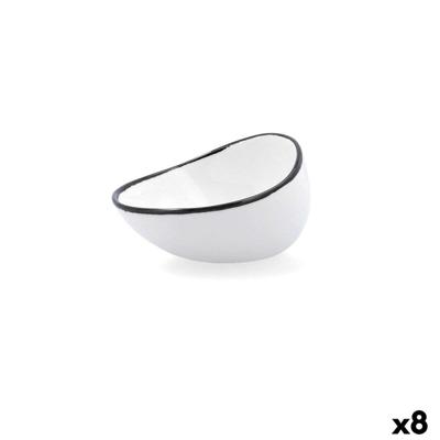 Kom Ariane Vital Filo Wit Zwart Keramisch 12,5 cm (8 Stuks)